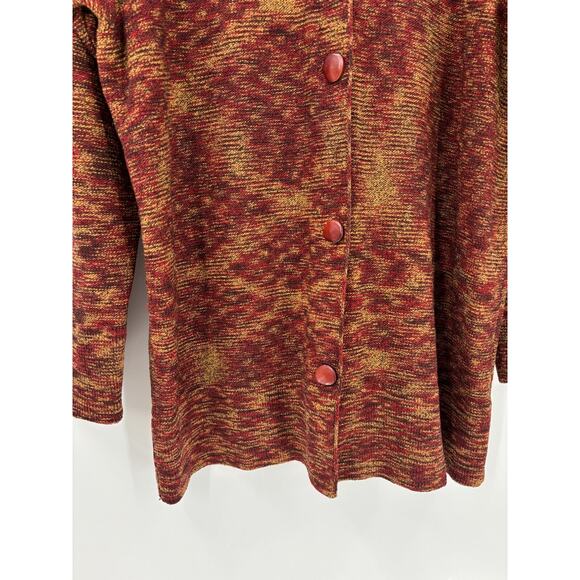 Alnoral Vintage Cardigan Sweater Womens Medium Brown Red Rust Wool Blend Knit - Picture 4 of 16